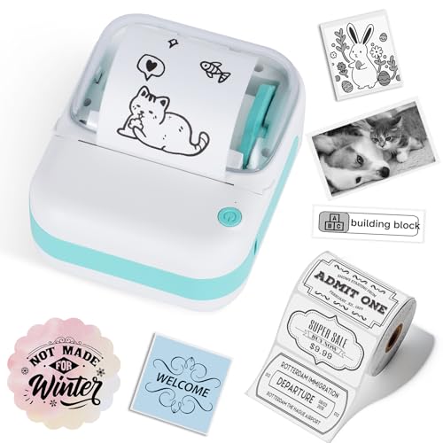 cudinham B3 Label Maker, Bluetooth Thermal Label Printer with Printing Paper, Portable Mini Sticker Printer Supports 12-57mm Papers for Notes, Home, Office, Photos, Compatible with iOS & Android