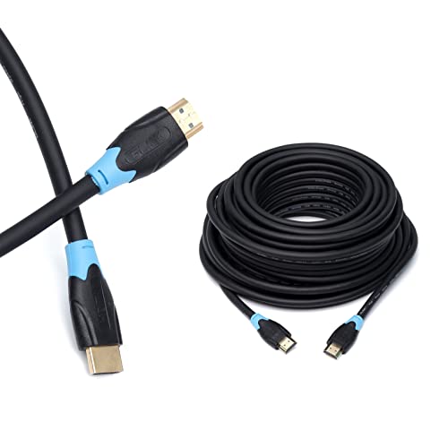 Image of GLINK PRO SERIES Gold-Plated SOFT-PVC High-Speed HDMI Cable with ARC (10M. / 30 FT.) | Supports Ethernet 1.4V, 3D, 4K video,1080P, 33FT (Black /Blue)
