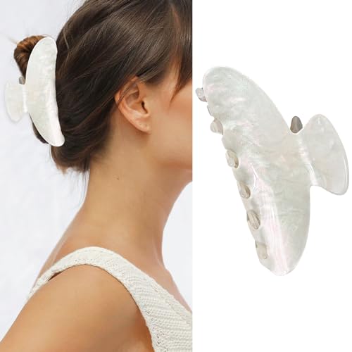 Pinza de cabello francesa blanca mediana para mujer miniatura 1