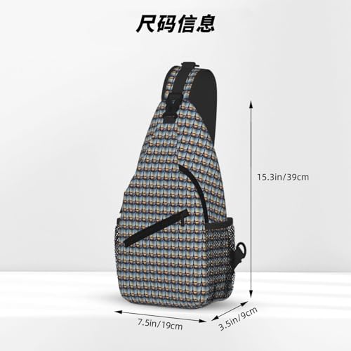 Bolsa de pecho cruzada para mochila de senderismo diaria ligera con estampado 4