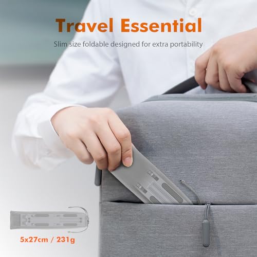 GRIFEMA GB1054 Laptop Ständer für Schreibtisch, Höhenverstellbarer Laptop Riser, Tragbarer LaptopStänder mit 6 Neigungsverstellungen für 10-17,3 Laptops und Tablets - Silber