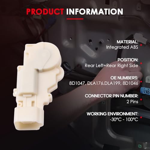 Image of CCIYU Door Latch Lock Actuator Fit for Scion xB 2004-2006,for Toyota Echo 2000-2005, Door Lock Actuator Rear Left+Rear Right Assembly, Replaces # 8D1047,DLA176,DLA199