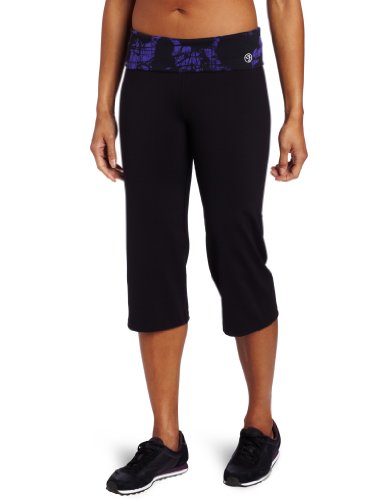 Zumba Fitness LLC Women's Let Loose Flare Capri, Black, XX-Large