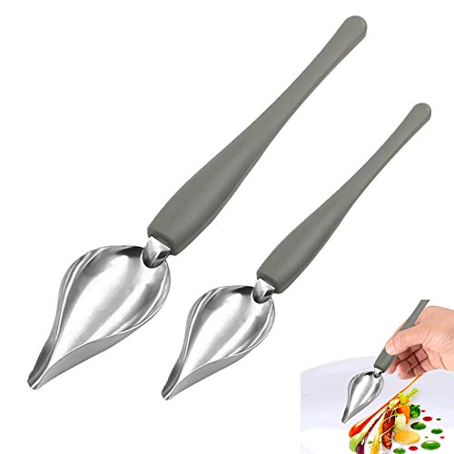 Deco Spoon Stainless Steel Painting Spoon Art Pencil Spoon Food Decoration Professional Precision Chef Culinary Drawing Decorating Spoons,Decorating Pencil Spoon for Decorative Plates,Cake,Coffee.