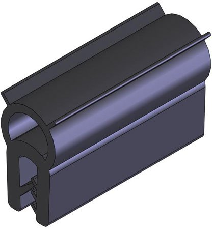 50 Ft. Lg., Top Profile - EPDM, .039 to .138 Opening, Emka Door Seal Gaskets, Material U.L. Approved (1 Each)