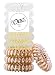10 pack Twist Swirl PATENTED OOO Hair Ties. Ponytail holder spiral coil traceless gentle rubber bands. For all types of hair. LARGE SIZE (Gold, Blonde, Clear)