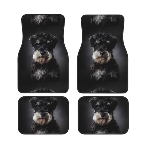 Alfombrillas antideslizantes para viajar con tu perro Schnauzer gris