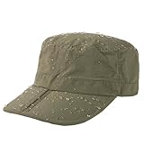 TOP-EX Men's Waterproof Army Hat - Foldable Brim Cadet Military Cap for Golf, Running, Outdoor, Dad Baseball Cap (Army Green, X-Large XL, Big Head Oversize)