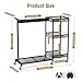 Beolisave Broom Holder with Cleaning Supplies Organizer, Cleaning Utility Cart on Wheels, 10 Clips & 7 Hooks, 3-Tier Shelves, Broom Closet Storage Cabinet with Cleaning Caddy for Home Commercial Use