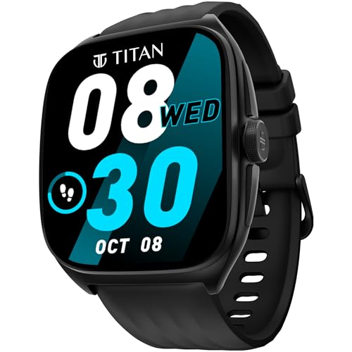 Image of Titan Evolution Smartwatch Comes with 1.85 inch AMOLED Display with 390 * 450 Pixel Resolution|SingleSync BT Calling|AI Voice Assistant|100+ Sports Modes and Watchfaces|Upto 7 Day Battery|IP68