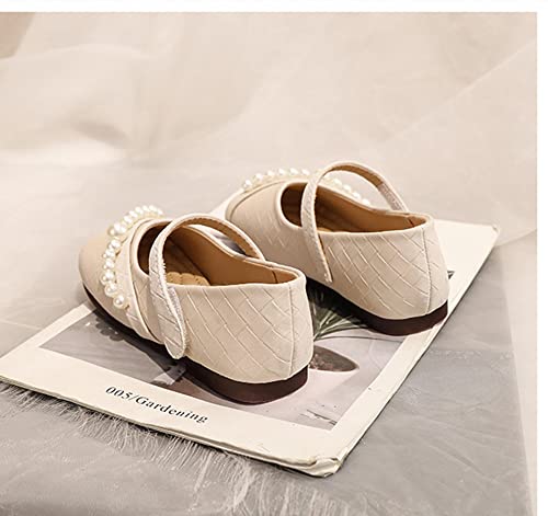 MATERUIEYES Fashion Shoes Pearl Girls Wide Round Toe Design Single Shoes4