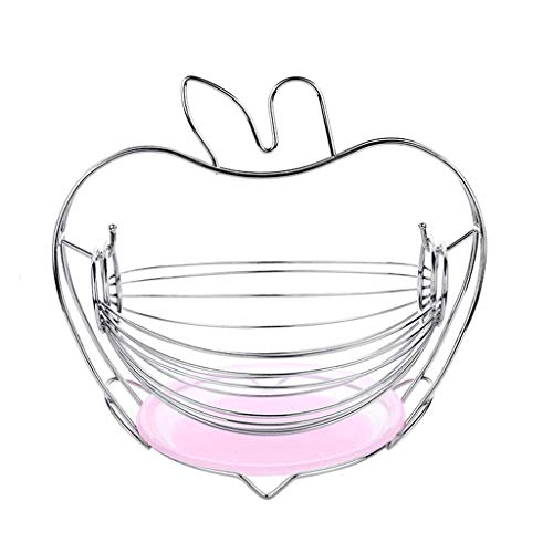 COLiJOL Bol À Fruits En Acier Inoxydable Assiette À Fruits Salon Nordic Fruit Rack Fruit Stand Fruit Holder Pour Cuisine Fruit Basket (Couleur: Violet),Rose