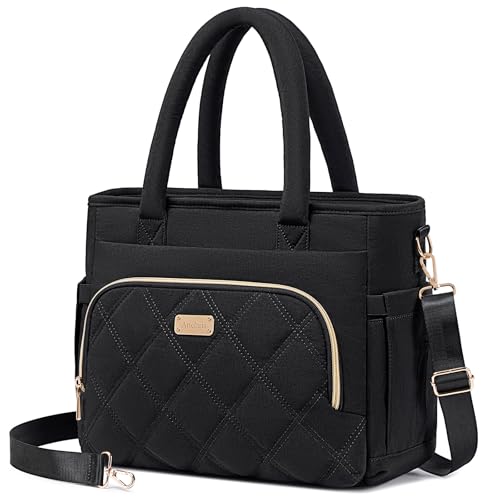 Artelaris Lunch Bag Women, Adult Insulated Lunch Box, Leakproof Lunch Cooler Bag, Reusable Large Lunch Cooler for Work, Picnic, Travel (Black)
