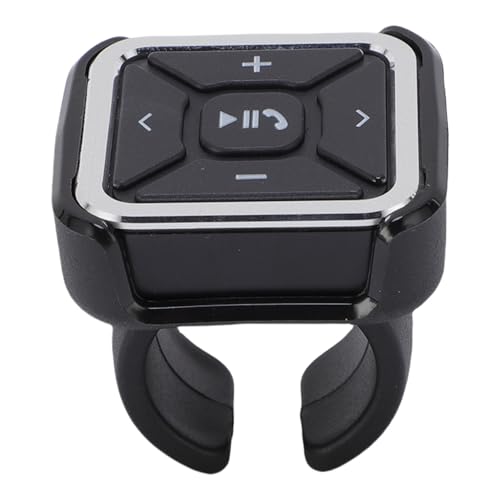 ASHATA 5.0 Botón Media Remoto, Control de la Música del Volante Inalámbrico con Ajuste de Volumen de Rebobinado de Avance Rápido, para el Automóvil en Casa Al Aire Libre