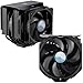 Cooler Master MasterAir MA624 Stealth Dual Tower CPU Air Cooler, Nickel Plated, Aluminum Fins, Push-Pull SickleFlow Fan, 6 Heat Pipes, AMD Ryzen AM4, Intel LGA1700*/1200/115X (MAM-D6PS-314PK-R1)