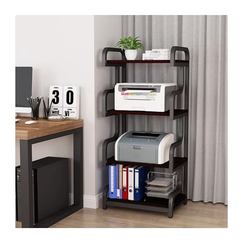 Mueble hifi mueble tocadiscos Soporte para medios audiovisuales Estantería de audio y video en forma de arco Estantería de almacenamiento abierto Torre de audio estéreo Rack(Black,BLACK_60*40*132CM)