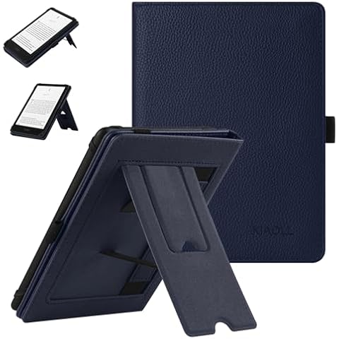 Universal Case for 6",6.8" eReaders,Folio Cover with Handstrap and 2 Foldable Stand Compatible with Kindle Paperwhite/Kobo/Tolino/Pocketook/Sony 6-6.8inch ebook Reader,Navy Blue Cover