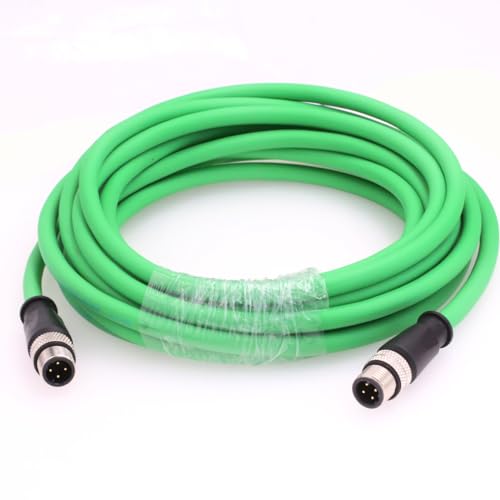 Cable Ethernet M12 4Pin D-Code macho a macho Cat5 Shielded 2M miniatura 3