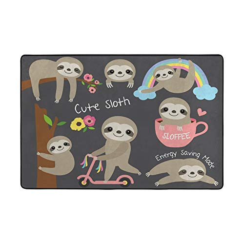 Tapis en velours doux RuChen lavable polyester 152 x 99 cm
