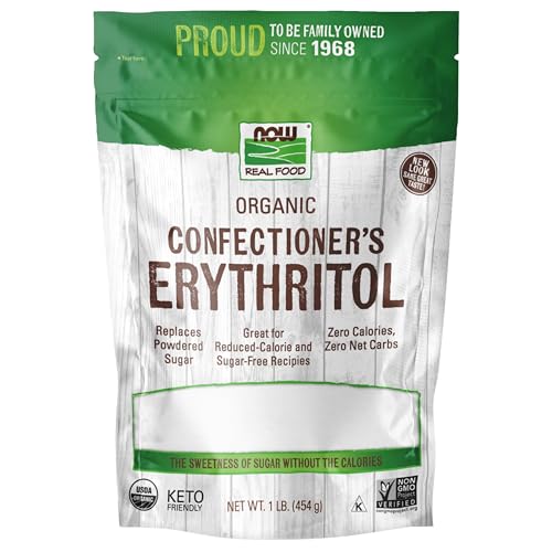 NOW Foods Organic Confectioner's Erythritol (1lbs/ 454g)