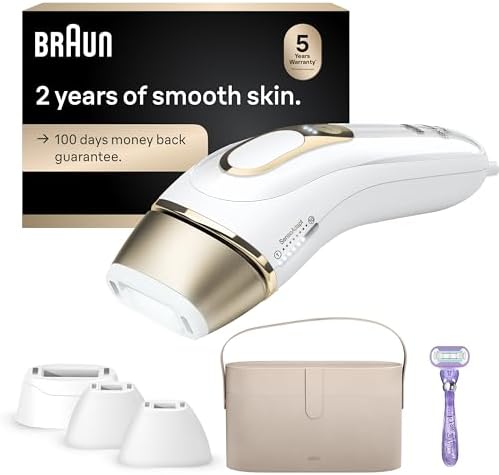 Braun Smart IPL, Silk·Expert Pro 5: at Home Laser Hair Removal for Women and Men, Permanent Visible Hair Reduction in Hair Regrowth for Body &amp; Face, Wide Head and Two Precision Heads, IPL5347