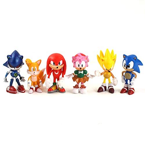 XINBANG Sonic figure 6-7cm 6pcs/set Sonic Figures Toy Characters Sonic Shadow Tails Pvc Generation Boom Rare Box-Packed gifts For Children Animals