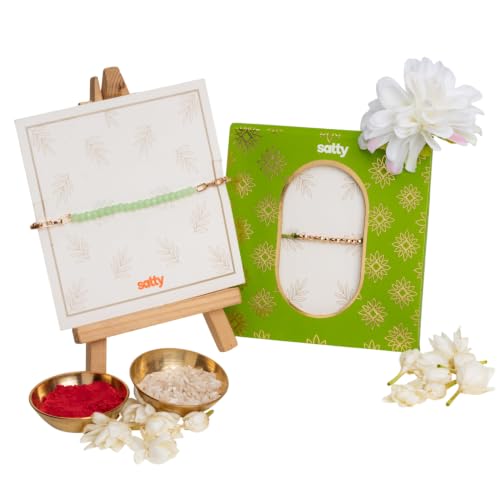 Image of Salty Rakhi for Brother & Bhaiya Bhabhi | Wrist Band Gift Pack for Sister, Bro, Bhaiya and Bhabhi | Bracelet for Men, Women | Fancy Jewellery Combo Gifts | Gift for Rakshabandhan | Traditional Rakhi Gift