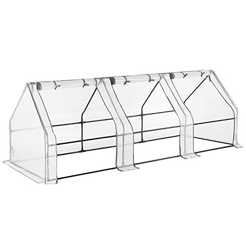 Christow Large Grow Tunnel Cloche Garden Polytunnel Greenhouse With Reinforced Cover (choose 1.8m, 2.7m or 3.6m long)