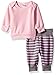 Hanes Ultimate Baby Flexy Adjustable Fit Jogger with Sweatshirt Set, Light Pink Stripe, 0-6 Months