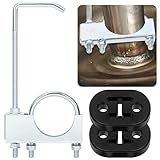 Cimeton 3-teiliges 2,5-Zoll-Auspuffschelle mit Aufhängung, 2 Löcher, verstellbare Auspuffaufhängung, Auspuffsystem-Aufhängung, Auspuffrohre, Auspuffaufhängung für PKW- und LKW-Auspuffrohre