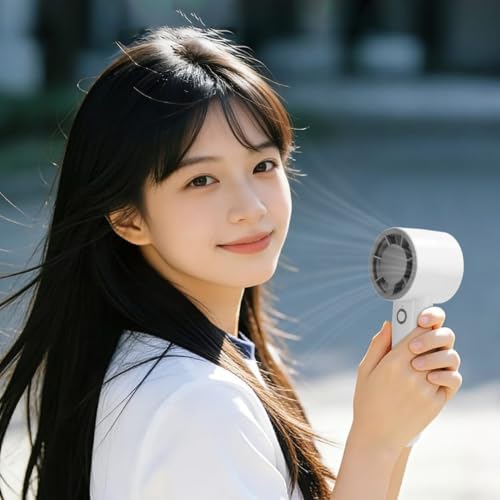 Image of SKYTONE Hand Fan Portable, Powerful Hand Fan Cute Design 5 Speed-13000 RPM, Lightweight-Compact & Lightweight - Ideal for Home, Office, Outdoor (Navy White)