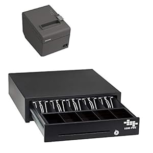 POS Hardware Bundle for Square – Cash Drawer and Thermal Receipt Printer,[Compatible with Square Stand and Square Register]