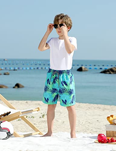 Cozople Boys Swim Trunks with Boxer Brief Liner Compression Swimwear Quick Dry Swim Shorts Bathing Suits 7-20 Years2