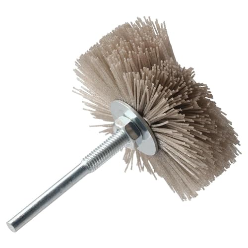 Image of Nylon Wheel Brush 6mm Threaded Shank,Abrasive Grinding Head Metal Not Corrode Crimped(120 Grits)