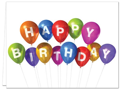 Note Card Cafe Happy Birthday Card Assortment with Yellow Envelopes | 36 Pack | Mini Balloon Celebration Designs | Blank Inside, Glossy Finish | Bulk Set for Greeting Cards, Occasions, Birthdays