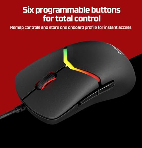 Image of HyperX Pulsefire Saga USB Type-A Wired RGB Gaming Mouse, Up to 26K DPI, HyperX 26K Sensor, 69g Ultra-Lightweight, 6 programmable Buttons, 8K Hz Polling Rate, 24 Months Warranty - Black [A2PB3AA]
