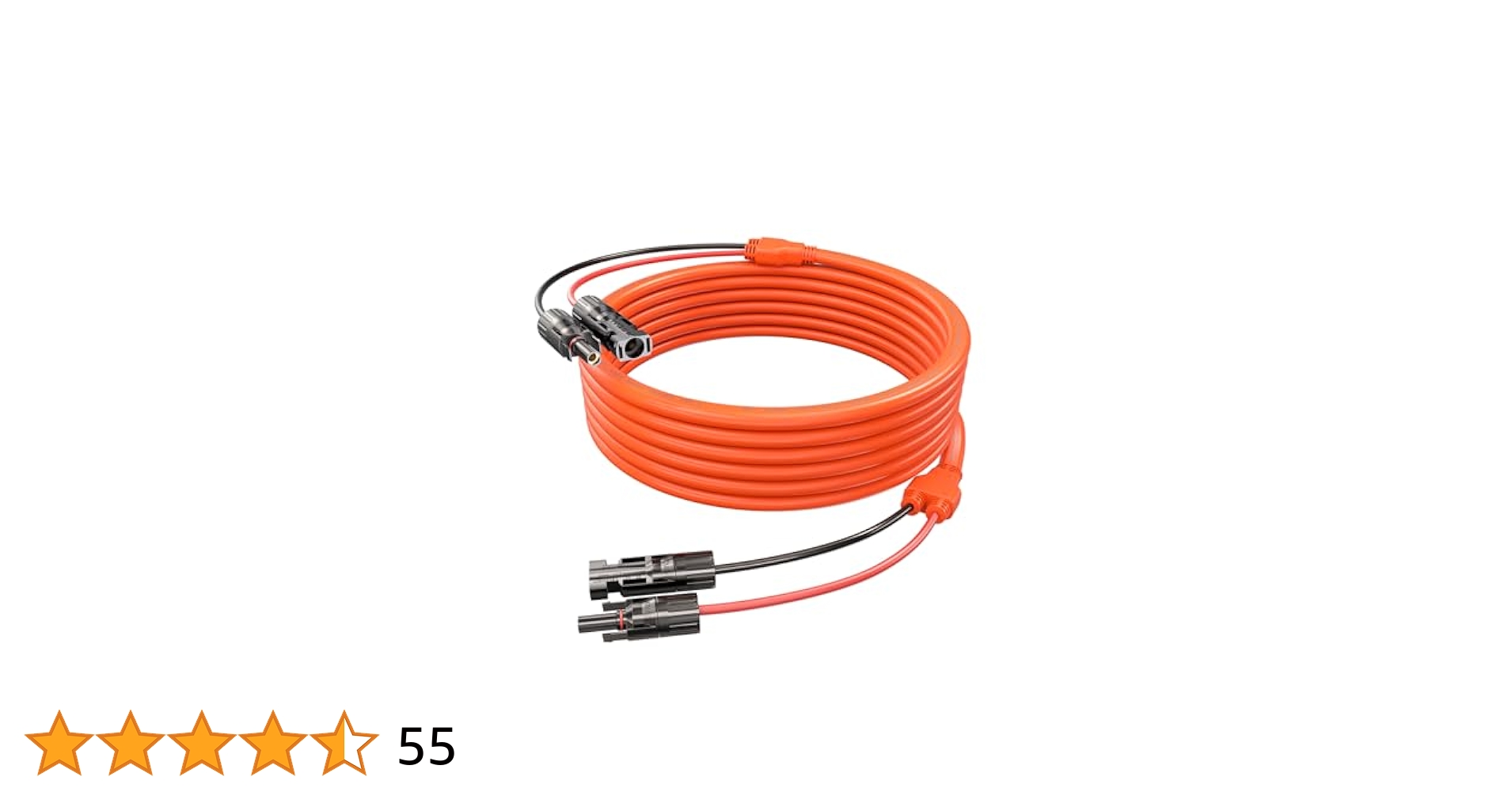 防水MC4コネクタ付きソーラー延長ケーブル 6m（10AWG）ペア