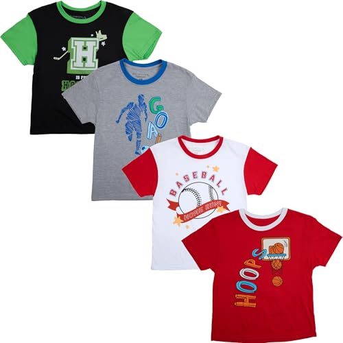 Bioworld 4-Pack Youth Boy's Crew Neck Short Sleeve Tees