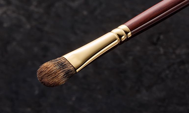 BISYODO Long Series Eye Shadow Brush - Round Flat Type, Brown