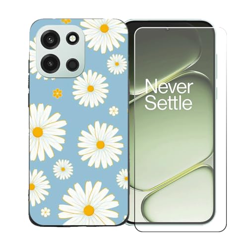 GYDQQKJ Funda para OnePlus Turbo 6 5G + Protector de Pantalla Protectora Vidrio Cristal Film Templado, Negro Suave TPU Silicona Cover Carcasa Caso Case para (6.78') - BST20
