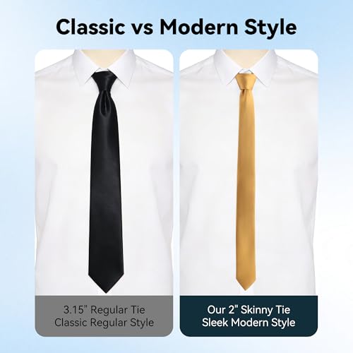Image of Skinny Tie Men Women 2 inch (5CM) Slim Necktie Solid Thin Ties Formal