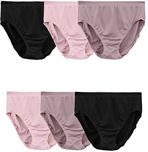 Fruit of the Loom womens Seamless Panties Briefs, Signature Hi Cut - 6 Pack - Multicolor, 7