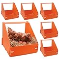 6 Pack Chicken Nesting Boxes for Laying Eggs for Hens Ducks and Poultry, Orange