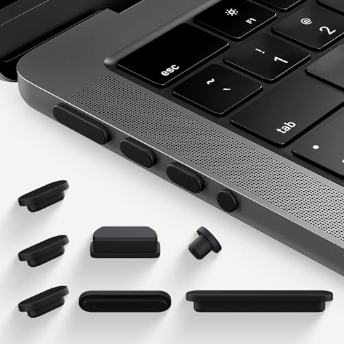 7PCS Anti Dust Port Plugs Cover for MacBook Air 13 15.3 inch M4 M3 M2 M1 / 2025-2022 MacBook Pro 14" & 16" M4 M3 M2 M1 Pro/Max, MacBook Port Accessories