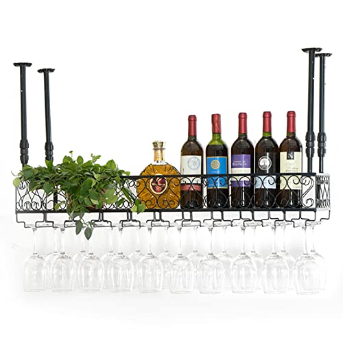 Support pour bouteille de vin de plafond pour bar à domicile - 2