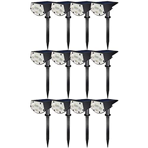 Wbm Smart 20 Led Solar Landscape Spotlights, Ip65 Waterproof Solar Powered Wall Lights 2-In-1 Wireless Outdoor Solar Landscaping Light For Yd Garden Driveway Porch, 12 Pack #TOP7