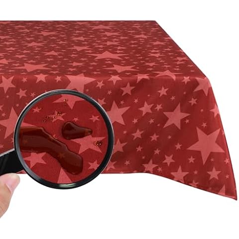 Valia Home Christmas Tablecloth with Teflon Coating Cover