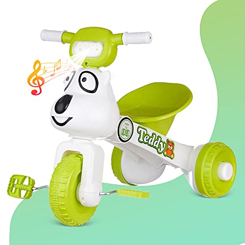 Dash Teddy Foldable Tricycle with Backrest Seat for Boys and Girls with Music and Light (1 to 3 Years, Green) Toy Review India (Iknoor World )