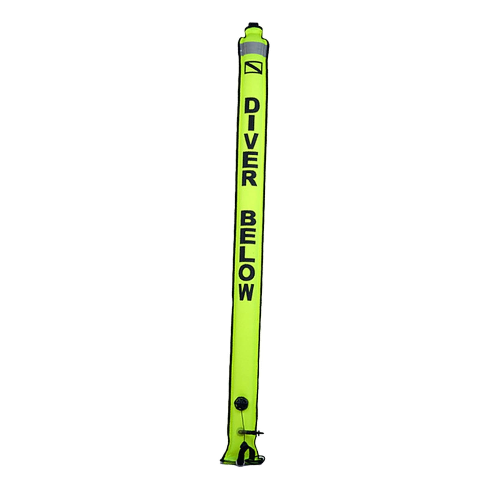Bouée de Plongée Parachute de Palier Marqueur Flottant Tube de Sécurité Très Visible avec Bandes Réfléchissantes Adaptée pour La Plongée sous-Marine E
