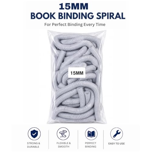Image of Spiral Binding White Heavy Quality Plastic Spiral Ring /Coil /Loop Manual Ring Binder (15mm)